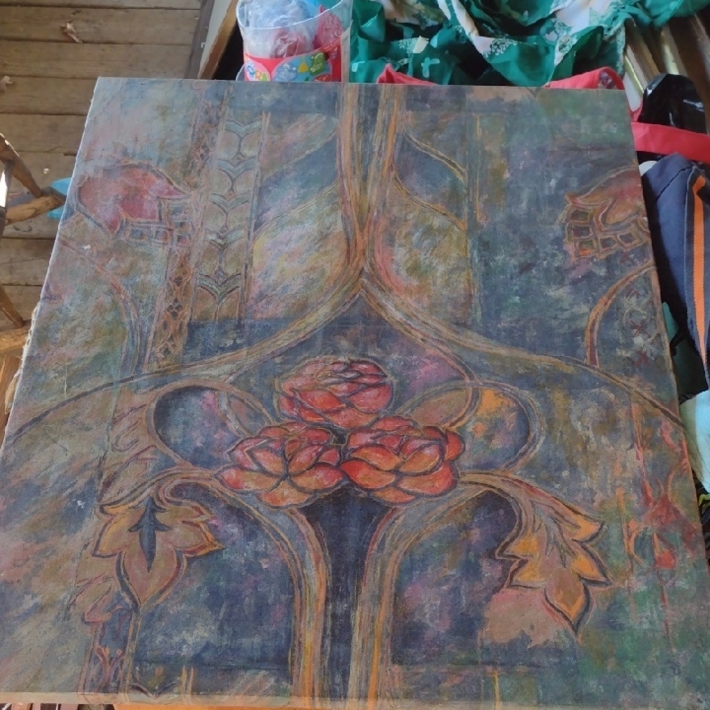 Fredrix Quality Abstract Floral Canvas Art in Multicolor-Archival Series